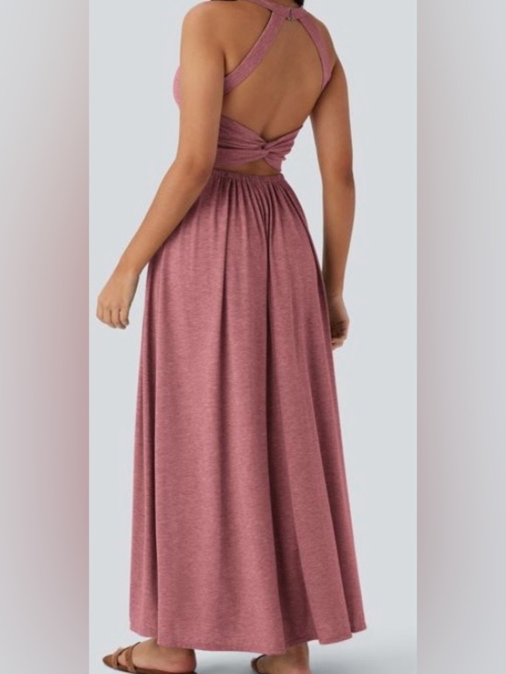 SMALL. HALARA TWISTED BACKLESS RESORT MAXI DRESS